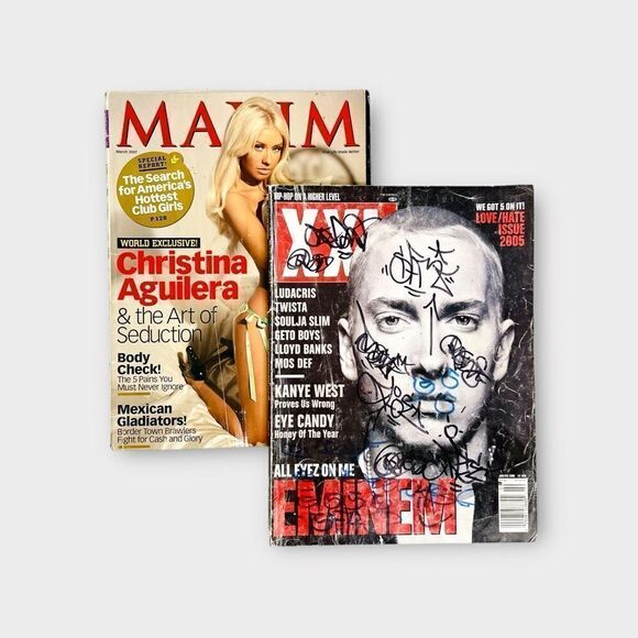 XXL Maxim Magazine Lot of 2, Eminem 2005 Christina Aguilera 2007, Kanye Hip Hop - Picture 1 of 5